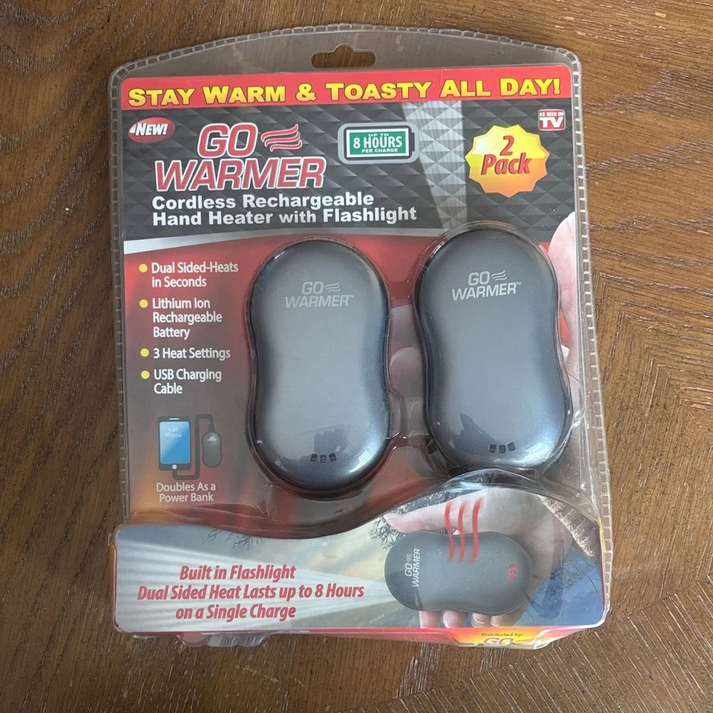 Go Warmer Cordless Rechargeable Hand Heater with Flashlight - Picture 1 of 2